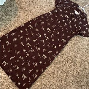 Talbots Vintage petite button down shirt dress 6P